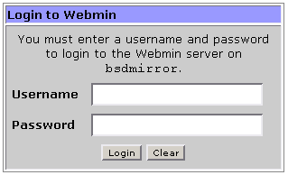 Webmin Web Form Login